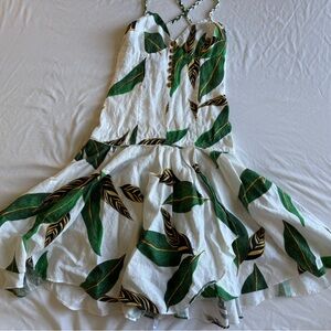 Leaf Print Strappy Dress